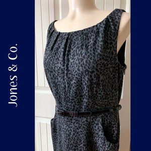💥2/$30 Jones & Co. Animal Print Dress sz 12